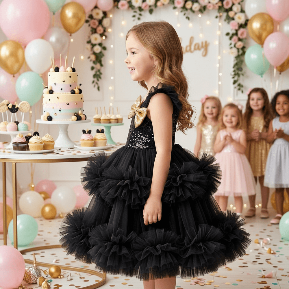 Black net frock M260043