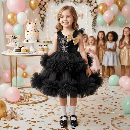 Black net frock M260043