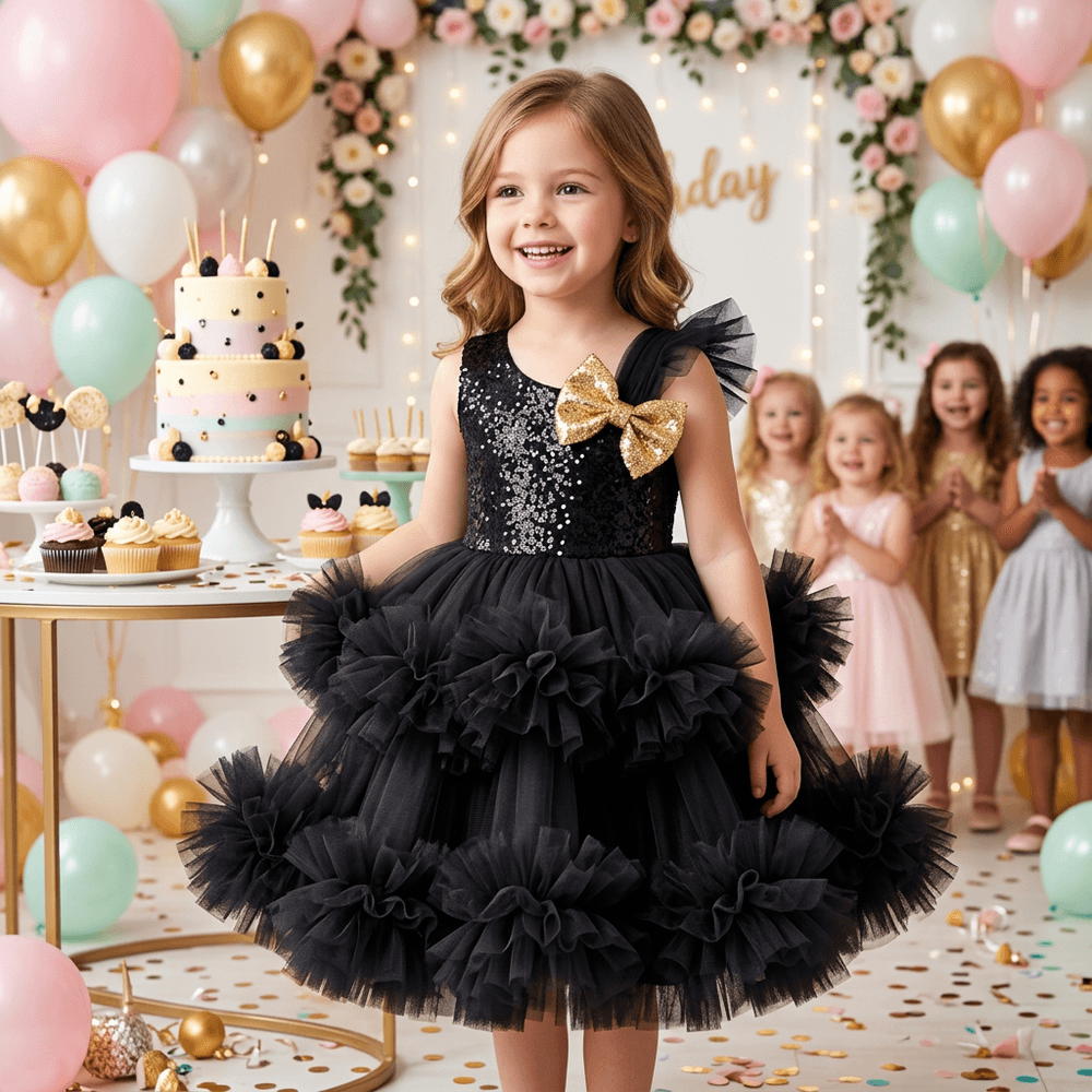 Black net frock M260043