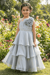 Grey organza frock M260046