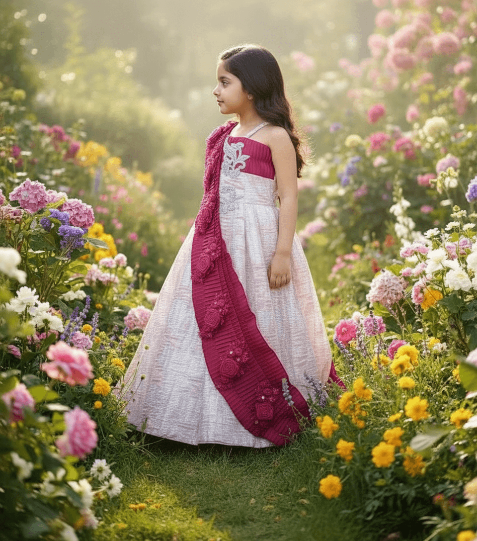 pink brocade party wear M260049