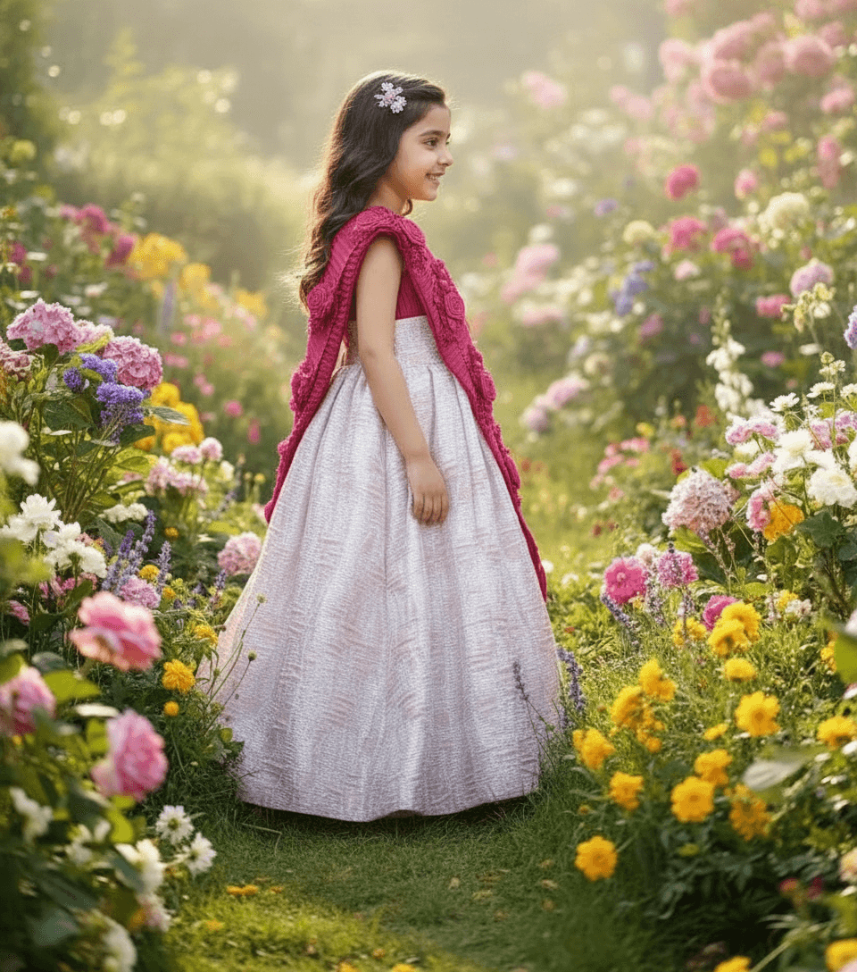 pink brocade party wear M260049