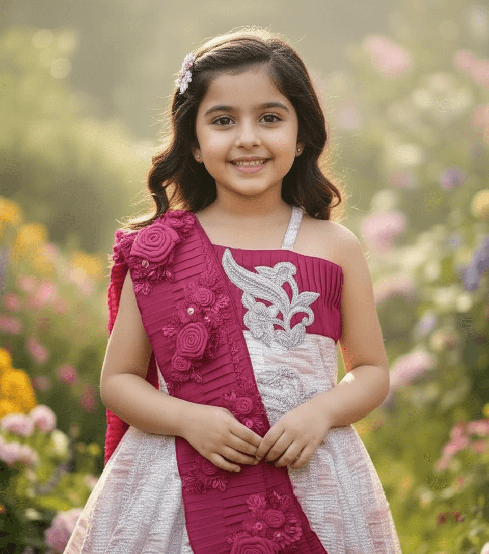 pink brocade party wear M260049