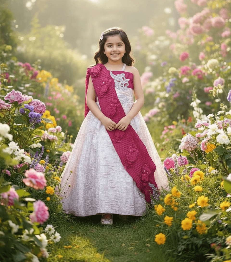 pink brocade party wear M260049