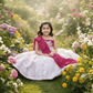 pink brocade party wear M260049