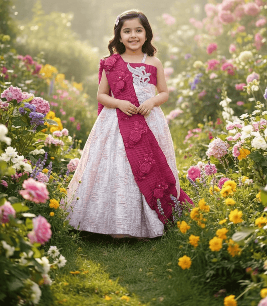 pink brocade party wear M260049