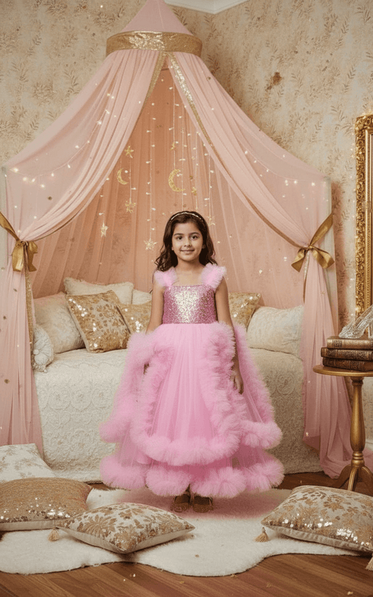 pink net frock M260051