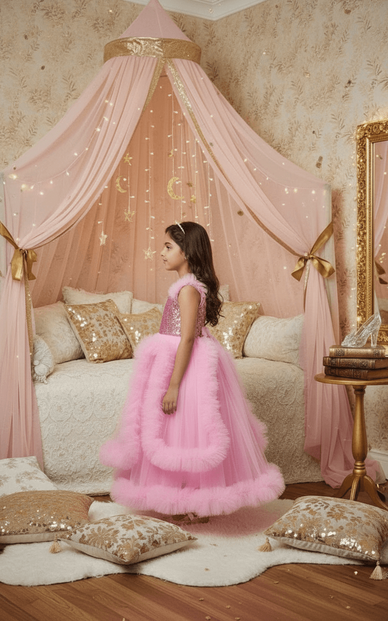 pink net frock M260051