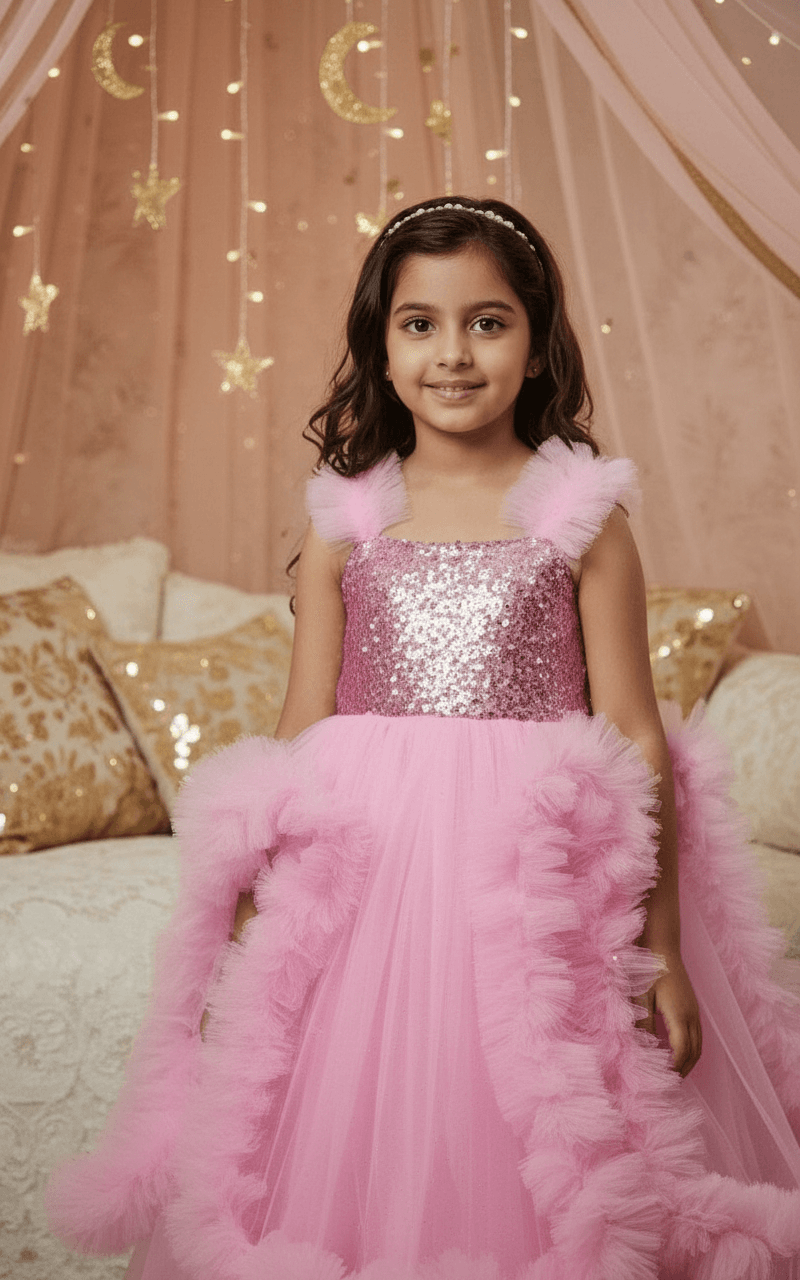 pink net frock M260051
