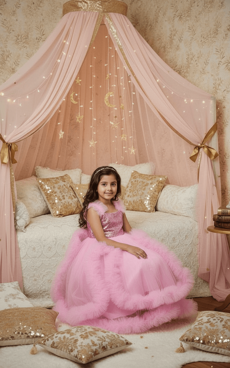 pink net frock M260051