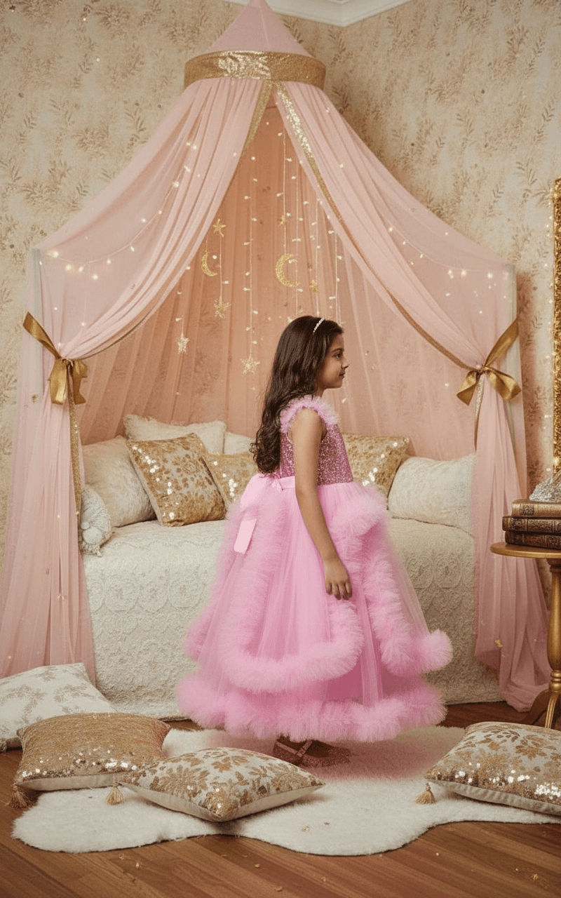 pink net frock M260051