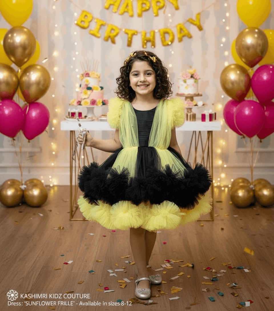 yellow net frock M260053