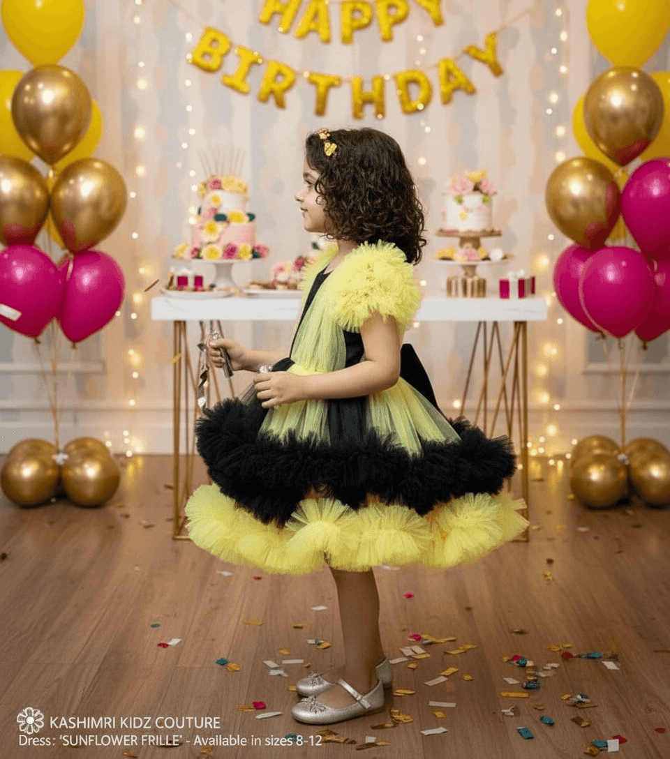 yellow net frock M260053