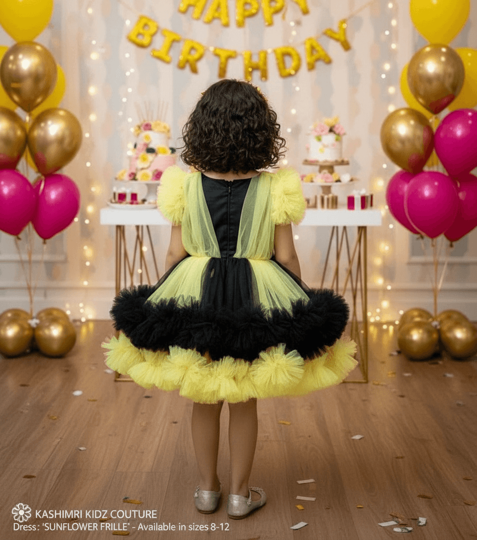 yellow net frock M260053