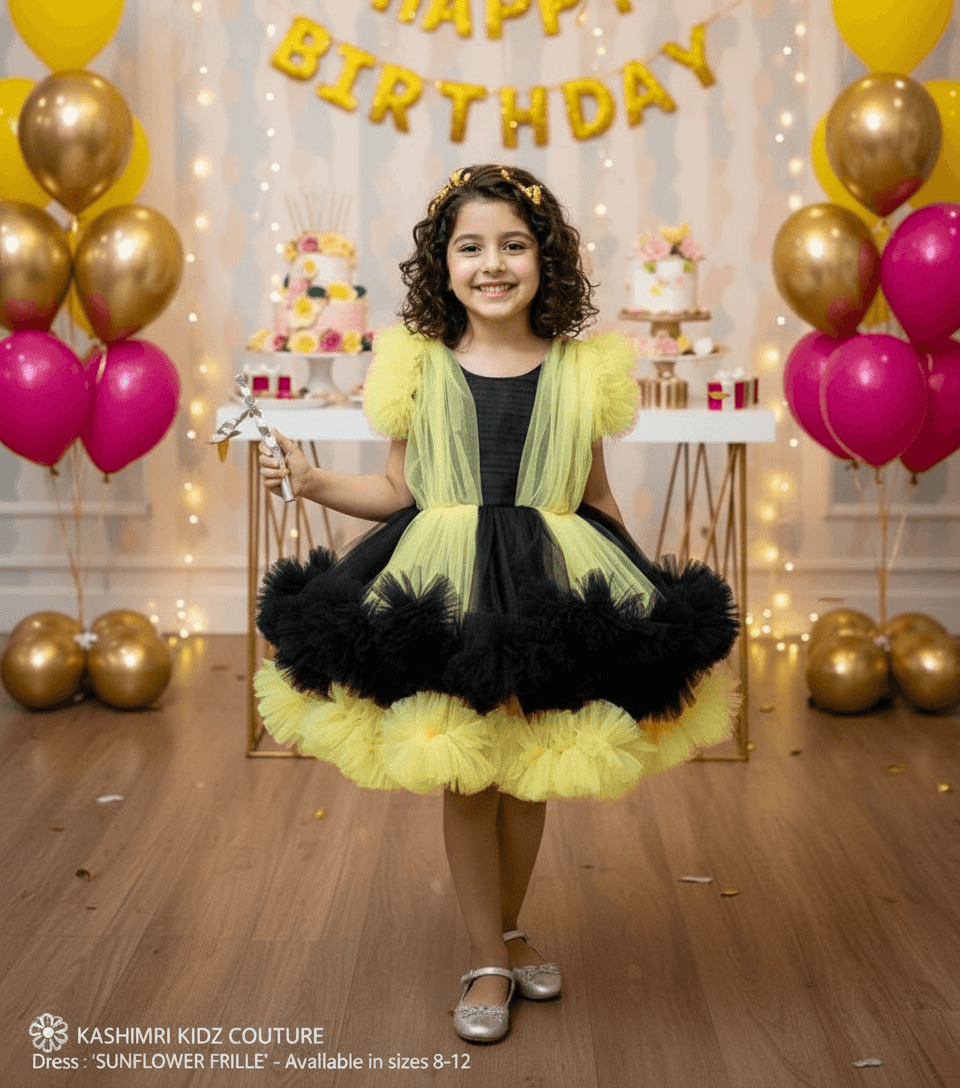 yellow net frock M260053