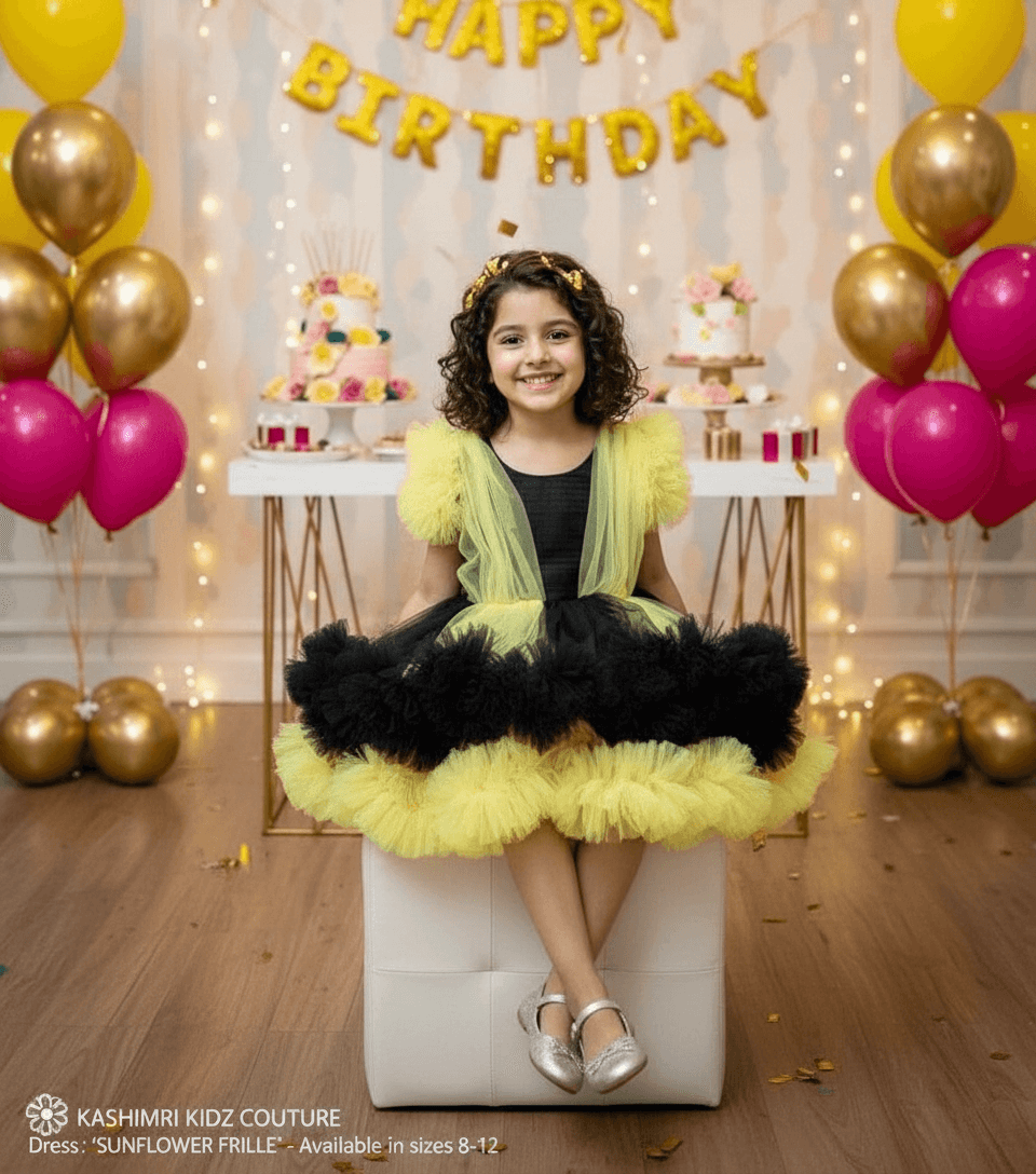 yellow net frock M260053