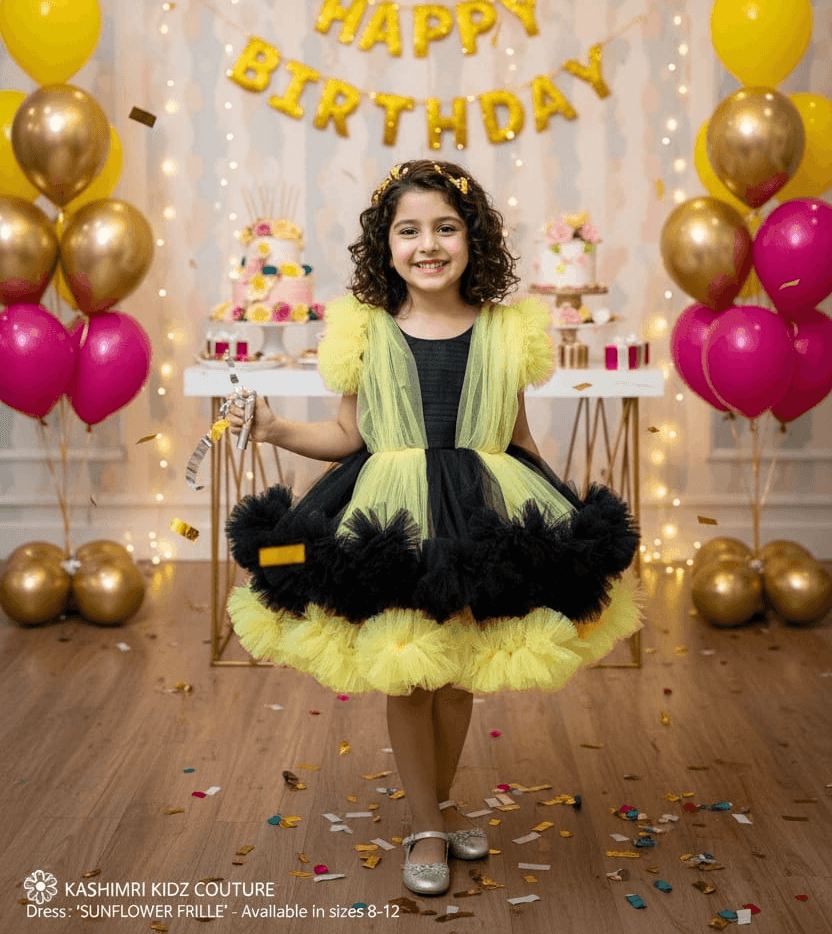 yellow net frock M260053
