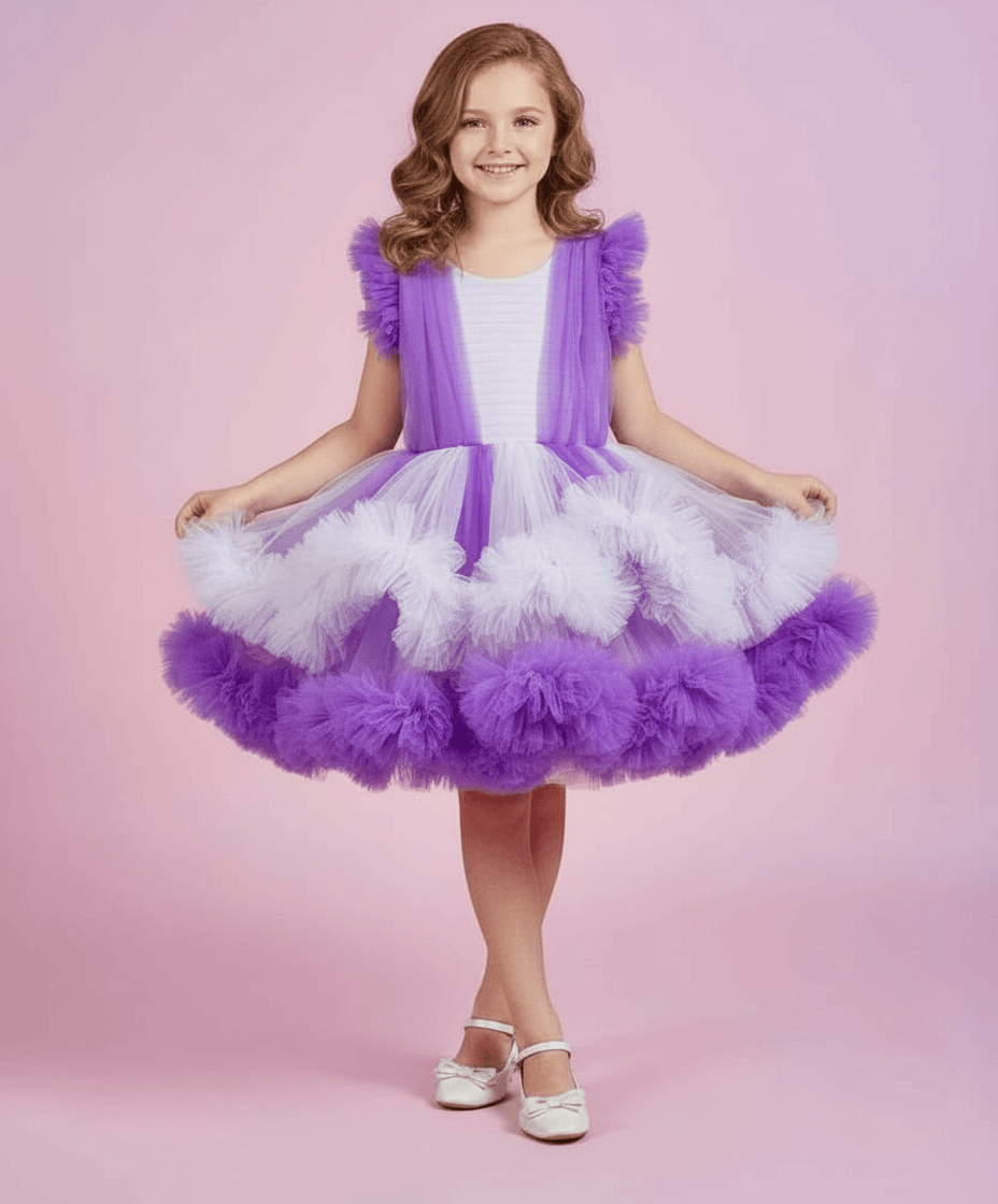 purple net frock M260054