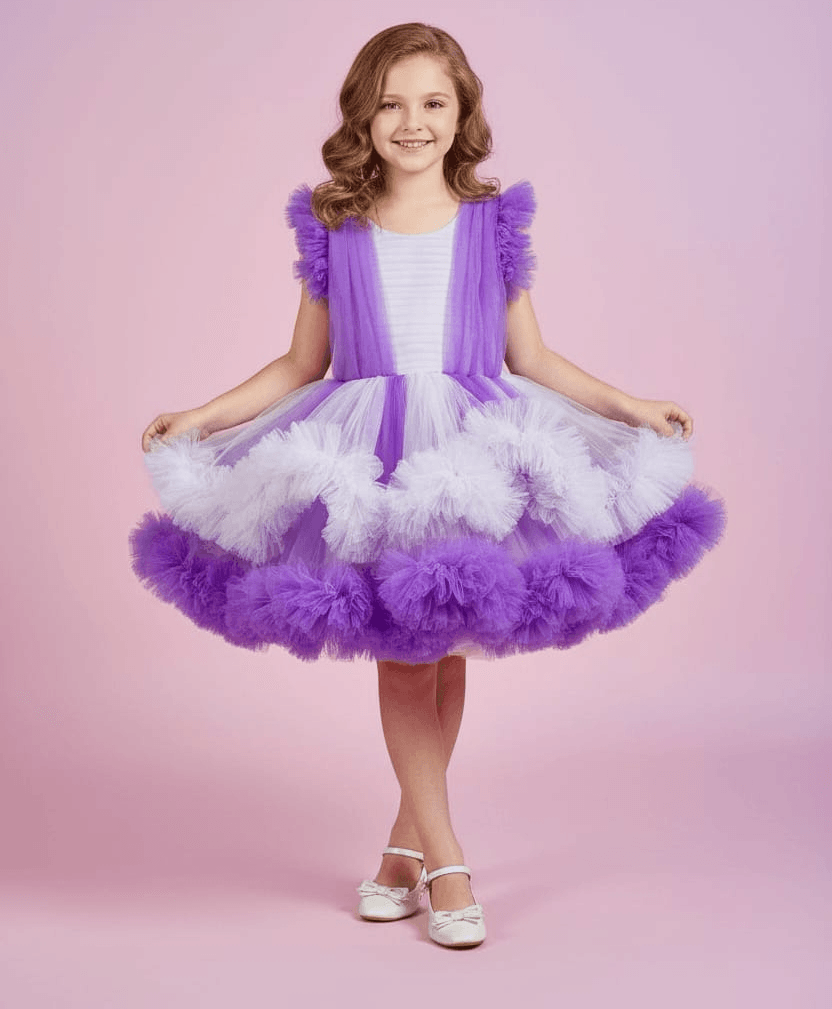 purple net frock M260054