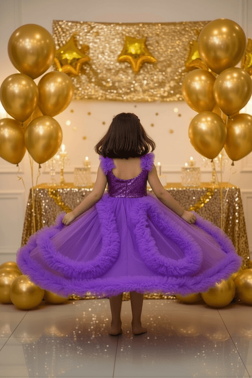 purple net frock M260056