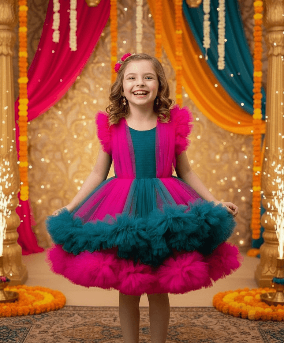 pink net frock M260058