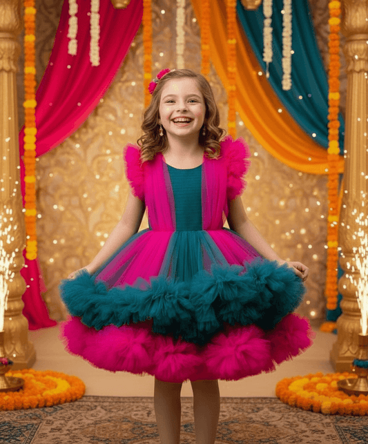 pink net frock M260058