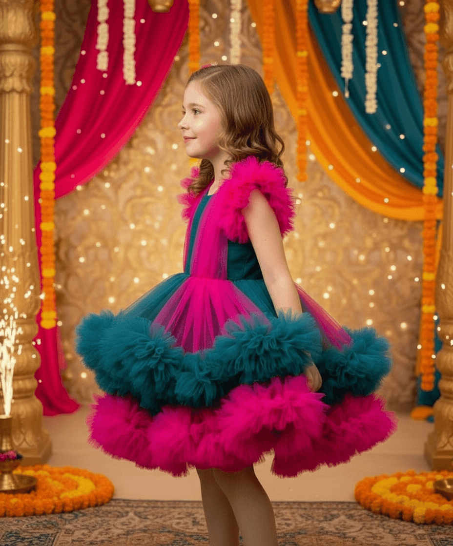 pink net frock M260058