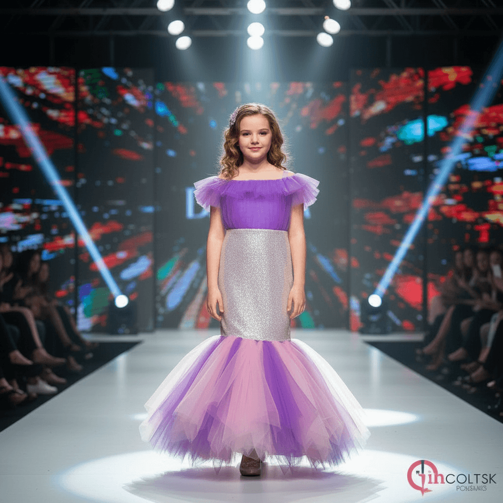 purple net frock M260060
