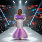 purple net frock M260060
