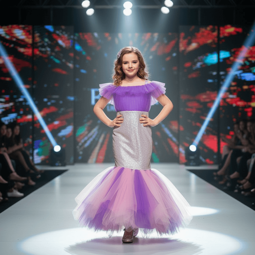 purple net frock M260060