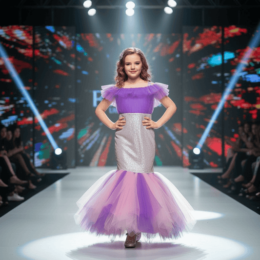 purple net frock M260060