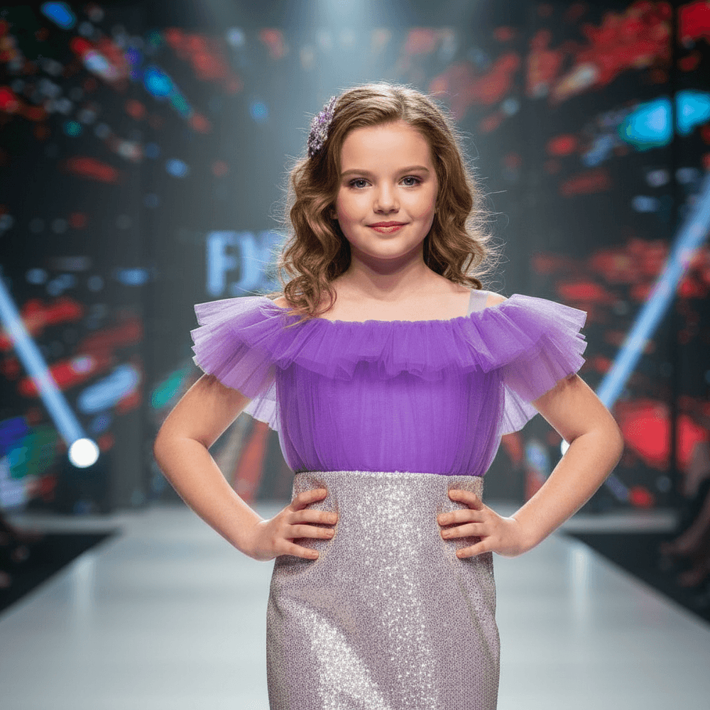 purple net frock M260060