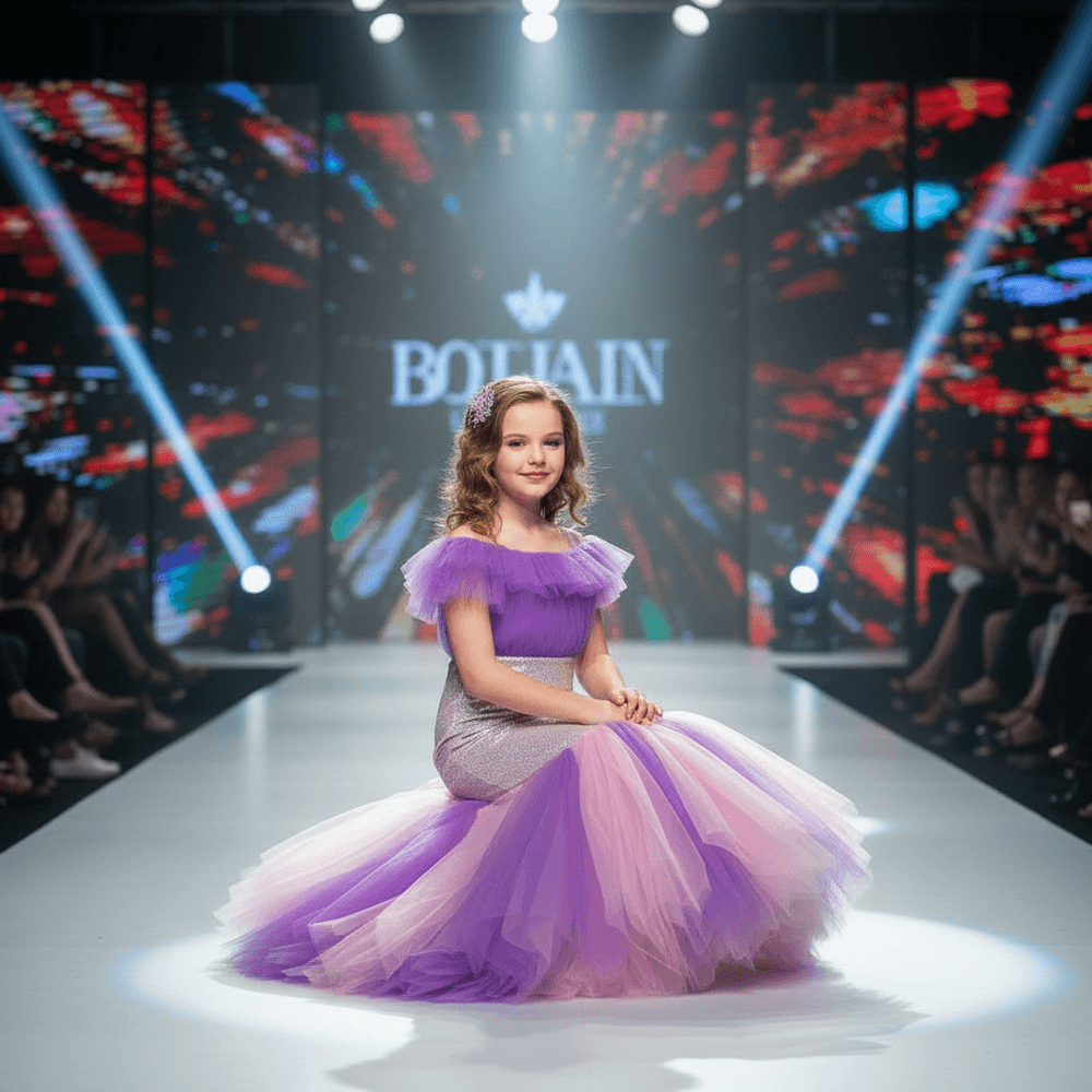 purple net frock M260060