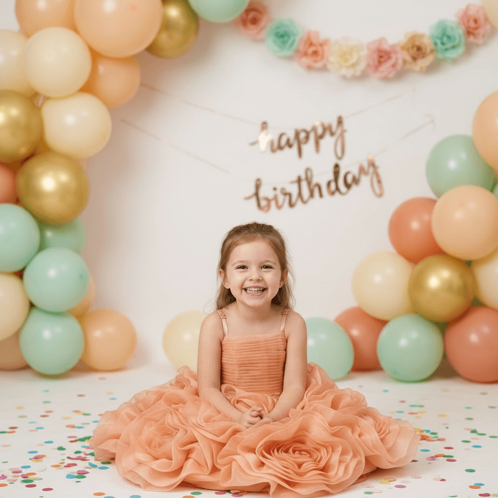 Peach frock M260061