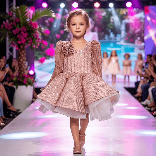 Pink sequine frock M260063