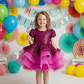 Magenta sequine frock M260064