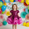 Magenta sequine frock M260064