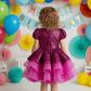Magenta sequine frock M260064