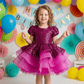 Magenta sequine frock M260064