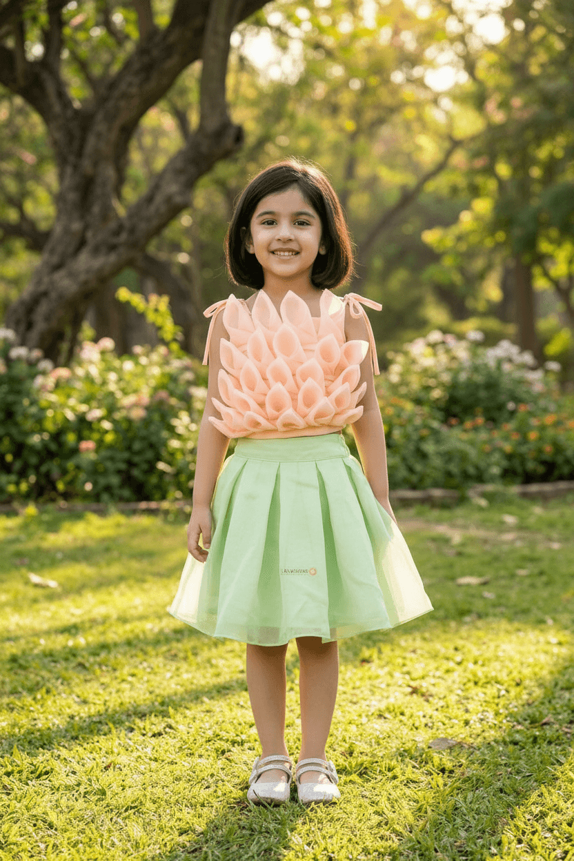 peach  skirt-top M240023