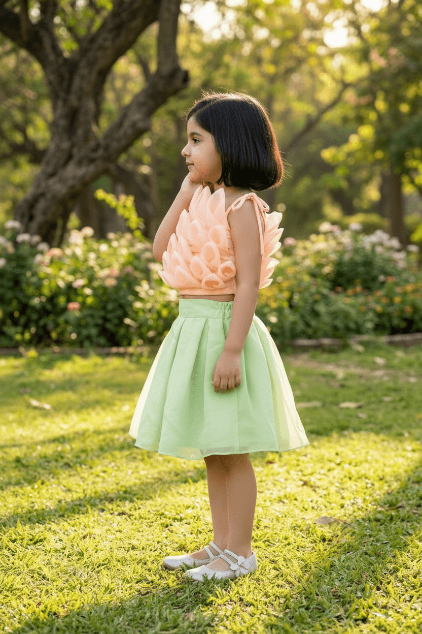 peach  skirt-top M240023