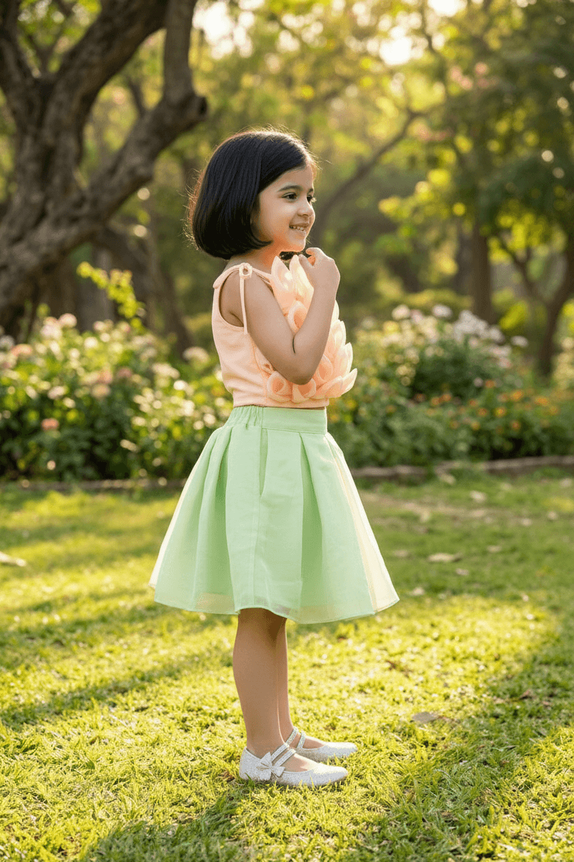 peach  skirt-top M240023