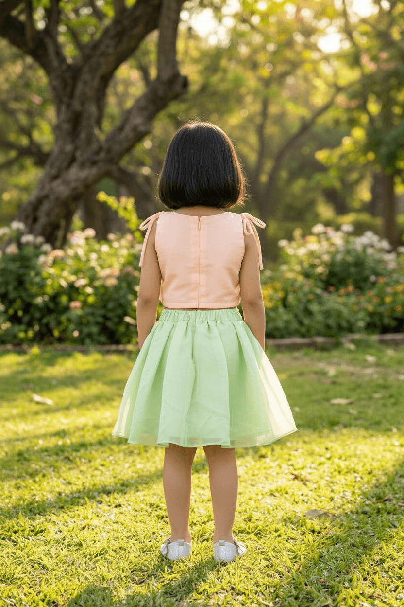 peach  skirt-top M240023