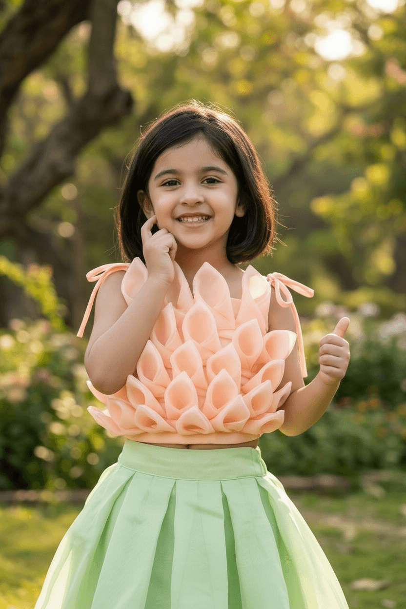peach  skirt-top M240023