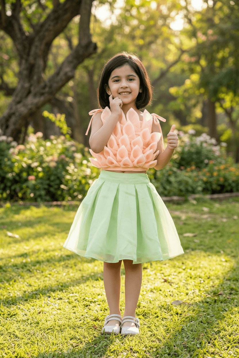 peach  skirt-top M240023