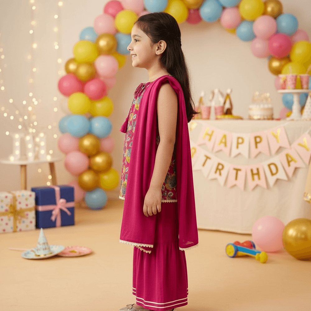 magenta-ethnic -cotton- dress-M260077