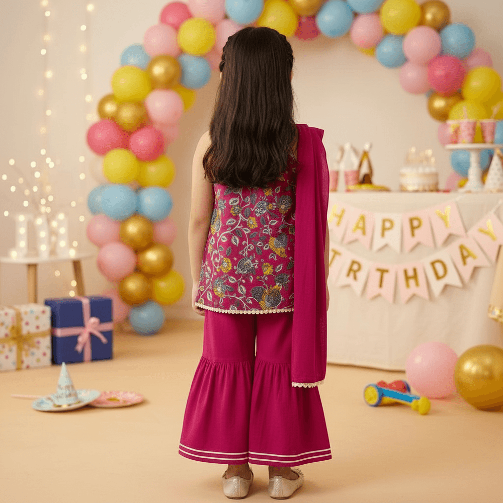 magenta-ethnic -cotton- dress-M260077