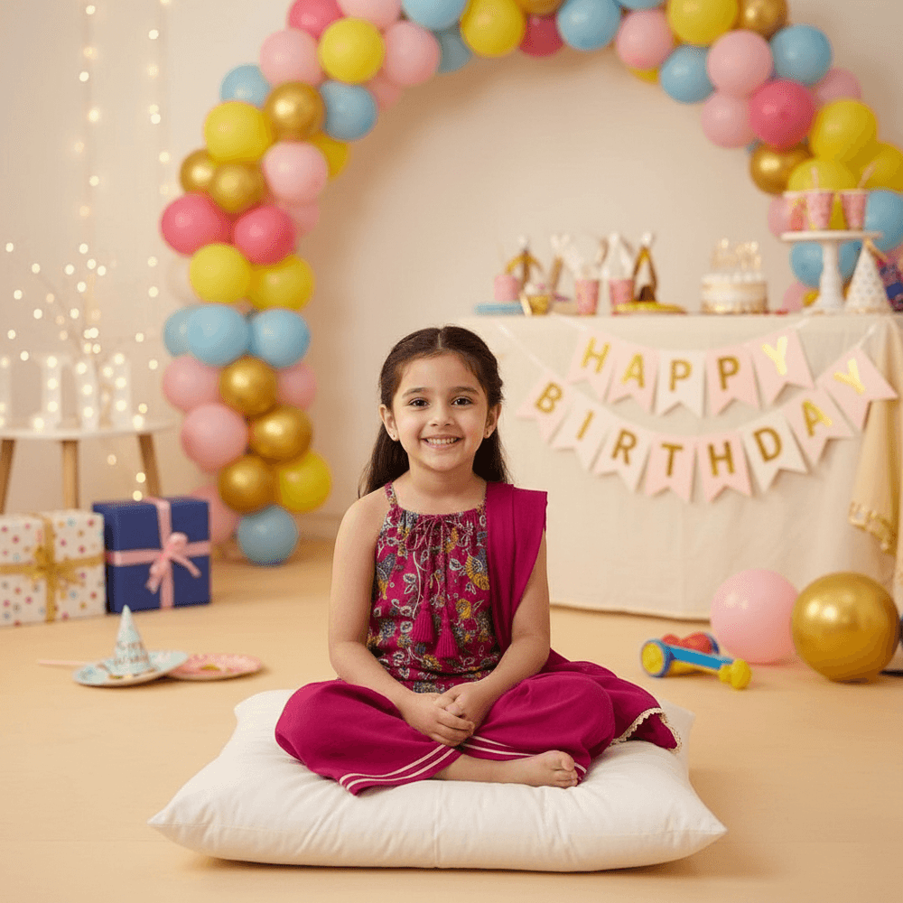 magenta-ethnic -cotton- dress-M260077