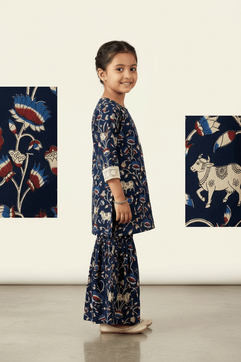 blue-ethnic -cotton- dress-M260083