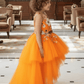 Girls orange Gown length Party dress M260100